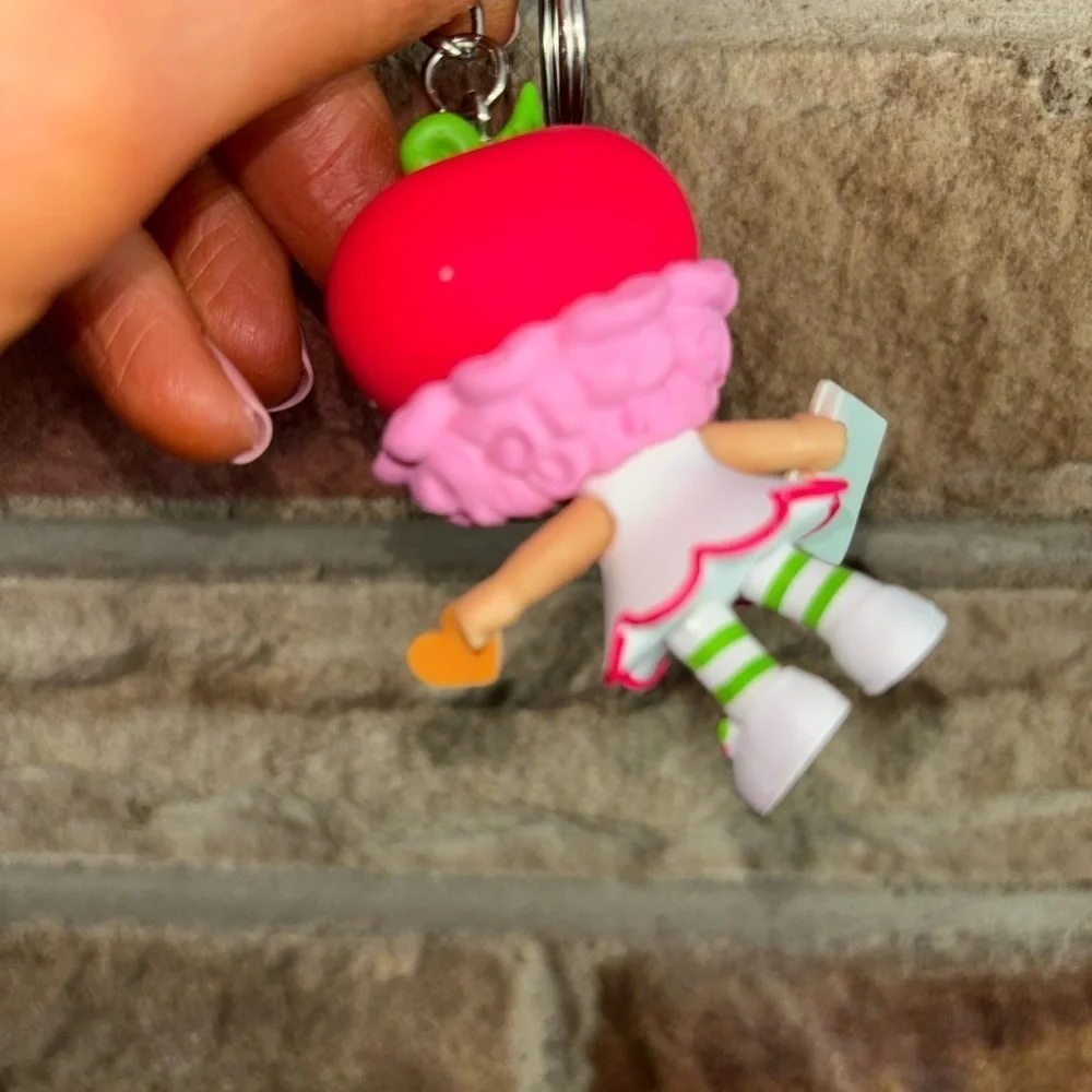 Strawberry shortcake doll cherry cuddler Keychain with Pink and Red Accents
